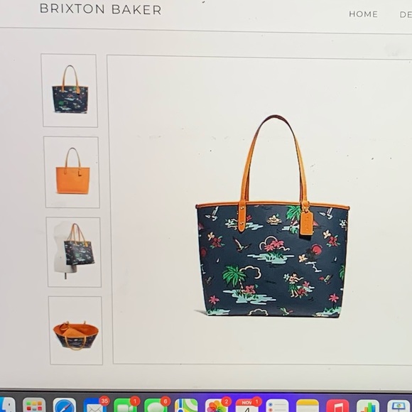 COACH Reversible City Tote with Scenic Hawaiian Print and Matching Clutch - Picture 9 of 9